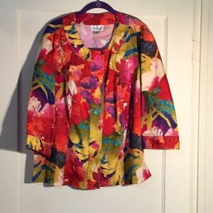 Cold water Creek jacket every color in the rainbow.